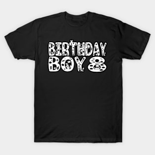 8th Birthday Boy 8 Years Old Fishing Lover Theme Party graphic T-Shirt